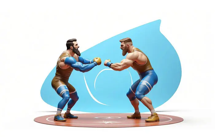 Wrestling Ring Scene 3D Graphic Design Illustration